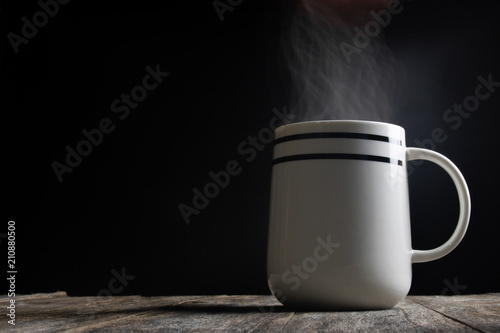 hot drink and water steam in a cup