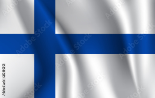 Waving flag of Finland,  photo