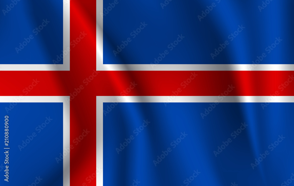 Obraz premium Waving flag of Iceland,