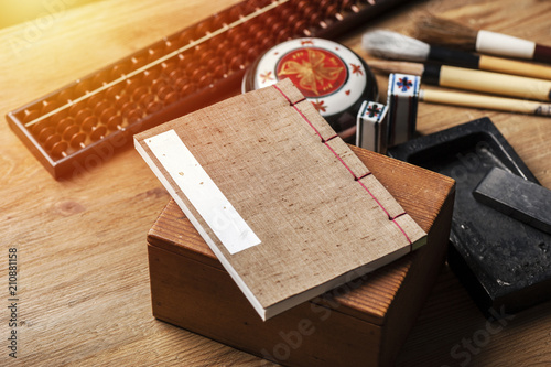 Fototapet Japanese stab binding (vintage Japanese book)