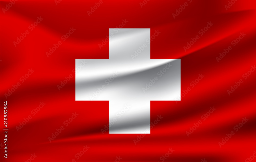 Fototapeta premium Switzerland waving flag