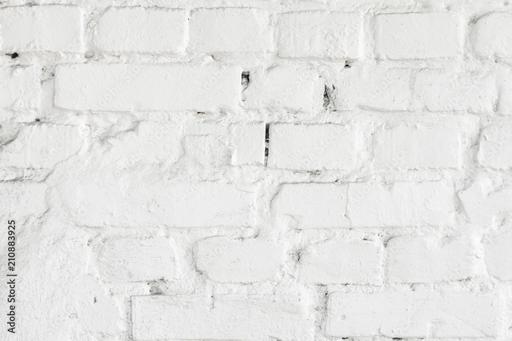 White Brick Wall Texture. White Background. Old Masonry Brickwork Painted on White White Brick Wall Texture. White Background. Old Masonry Brickwork Painted on White