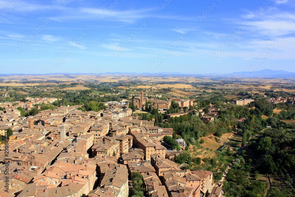 View of area surrounding Siena, Italy