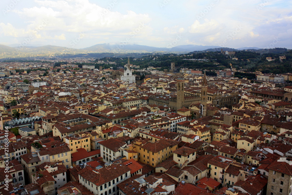 Panorama of Siena seen from Torre Del Mangia, Italy