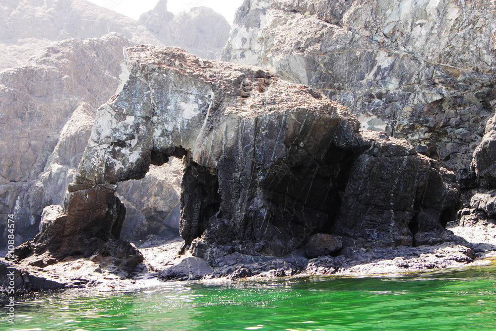 View of Rock in Elephant sitting position at Muscat Oman Beach