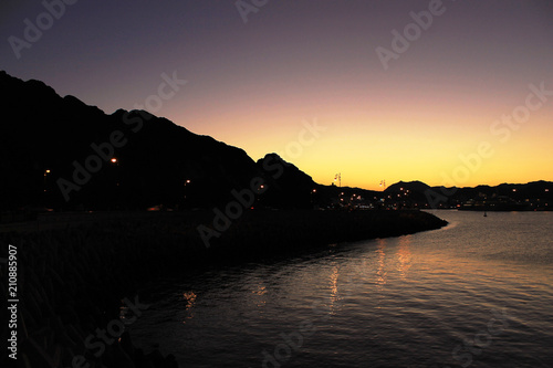 View of Muttrah Cornice at sunset Muscat Oman