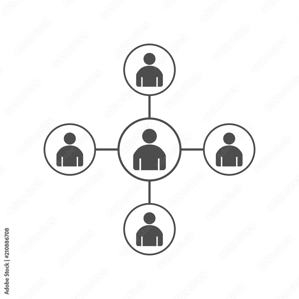 People connecting icon. Network sign. Vector illustration, flat design. People connecting icon. Network sign. Vector illustration, flat design.