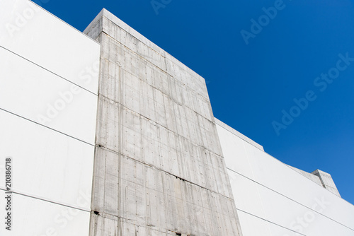 Monolithic modern structure of concrete.
