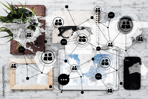 Social connection and networking concepts. photo