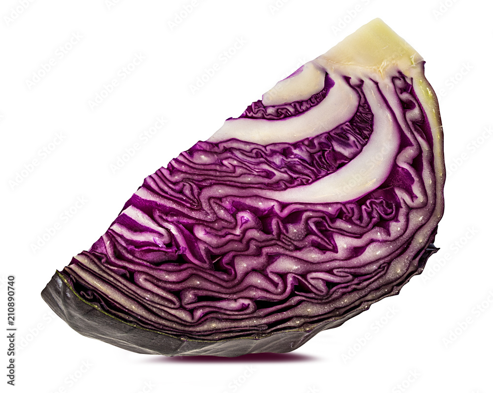 Fresh cut red cabbage isolated on white background with clipping path Fresh cut red cabbage isolated on white background with clipping path