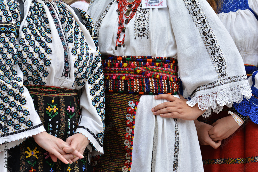 Beautiful traditional Romania costumes from Dobrogea , Romania