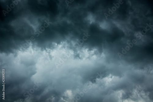 Dark dramatic stormy sky. Danger during a hurricane_