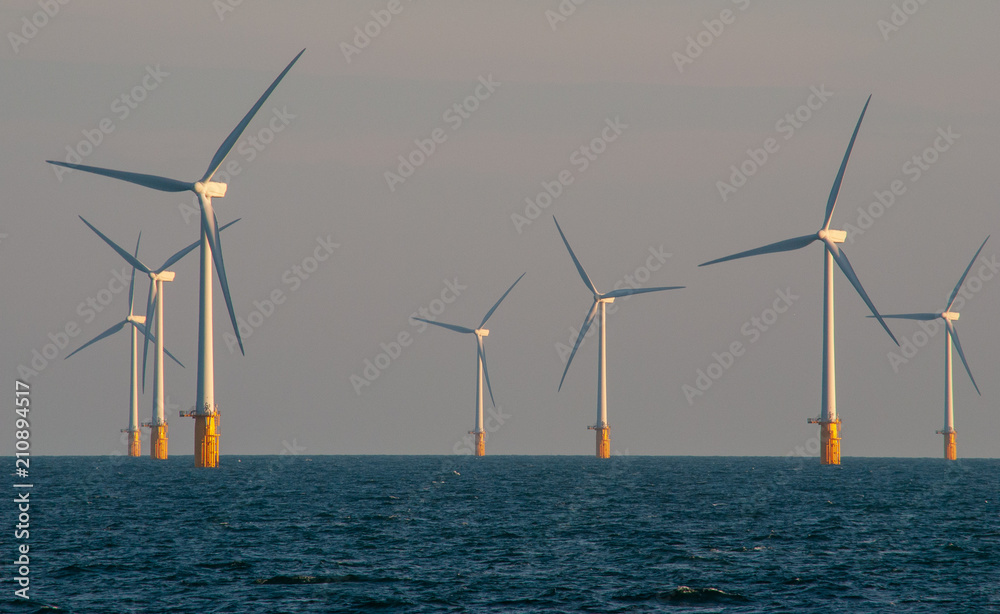 Offshore wind farm, Thames estuary. 