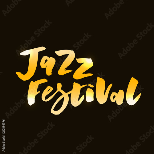 Jazz festival text lettering calligraphy black gold photo