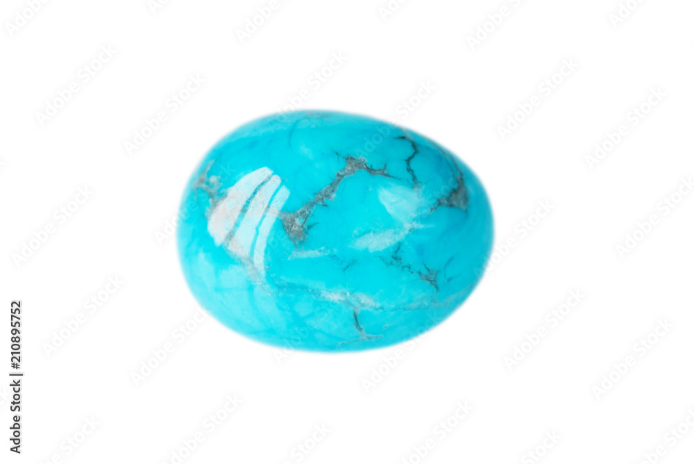 Blue artificial turquoise on white background Blue artificial turquoise on white background