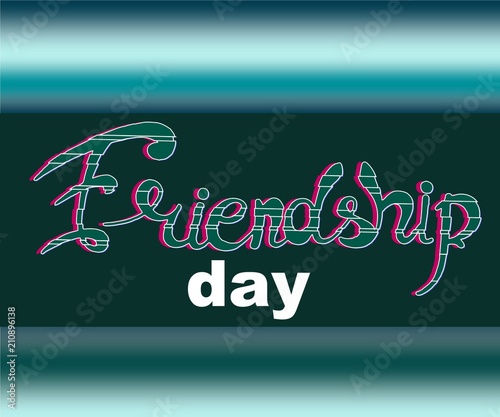 text Friendship day with glitch effect