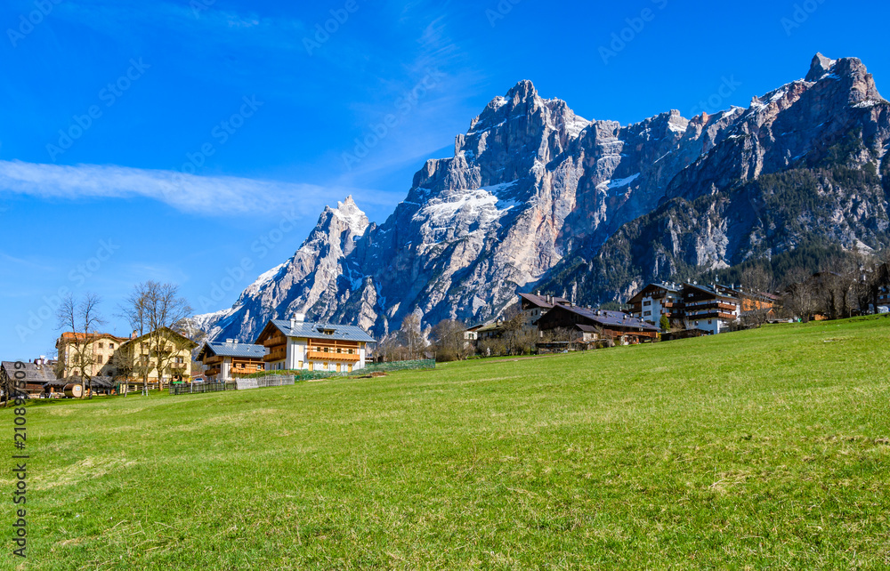 Alpine Houses in the Dolomites, Italy