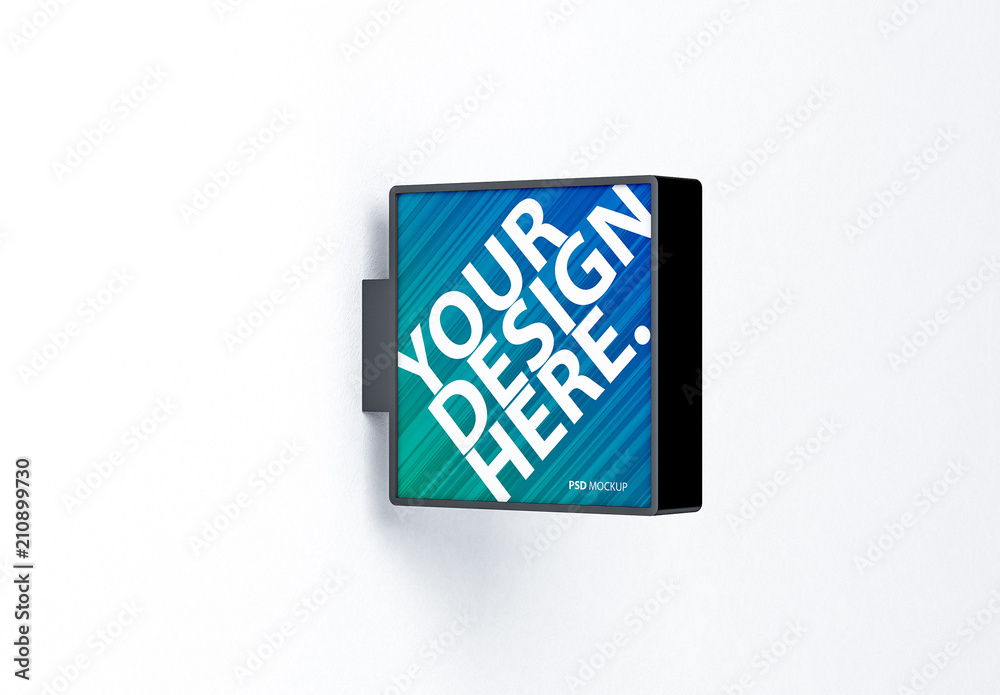 Square Backlit Sign Mockup Stock Template Adobe Stock