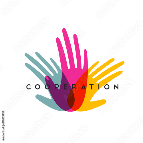 Human hands together for social help concept
