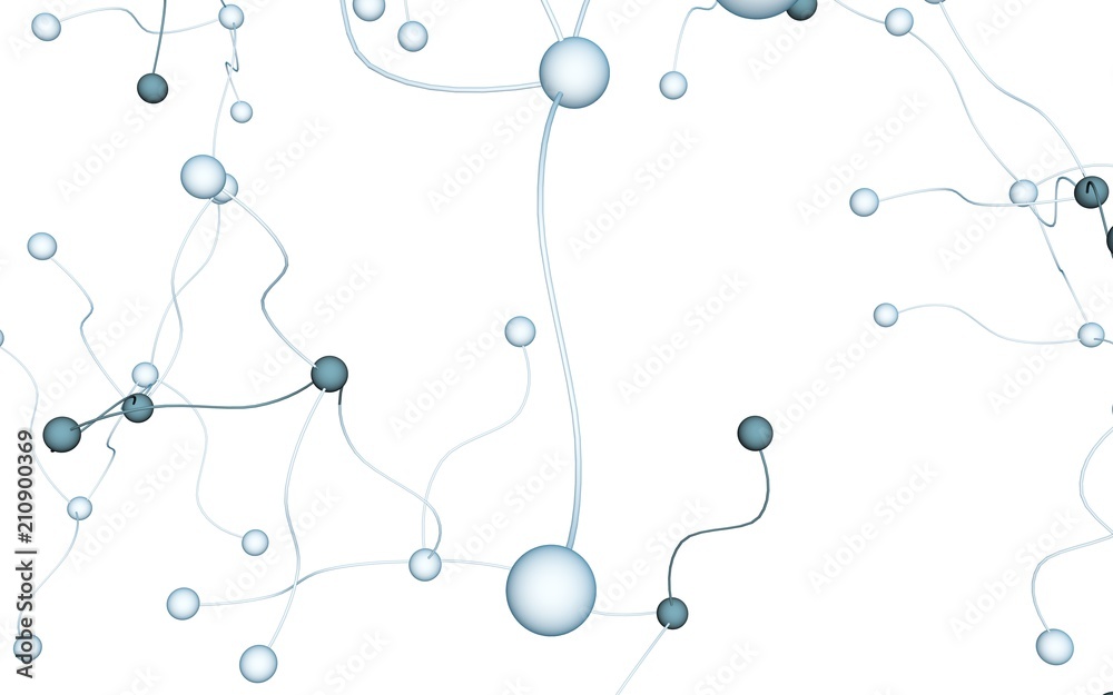 Neural network. Social network. Futuristic dna, deoxyribonucleic acid. Abstract molecule, cell illustration, mycelium. Light background. 3D illustration Neural network. Social network. Futuristic dna, deoxyribonucleic acid. Abstract molecule, cell illustration, mycelium. Light background. 3D illustration