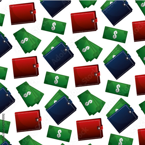 wallet banknote money cash pattern design