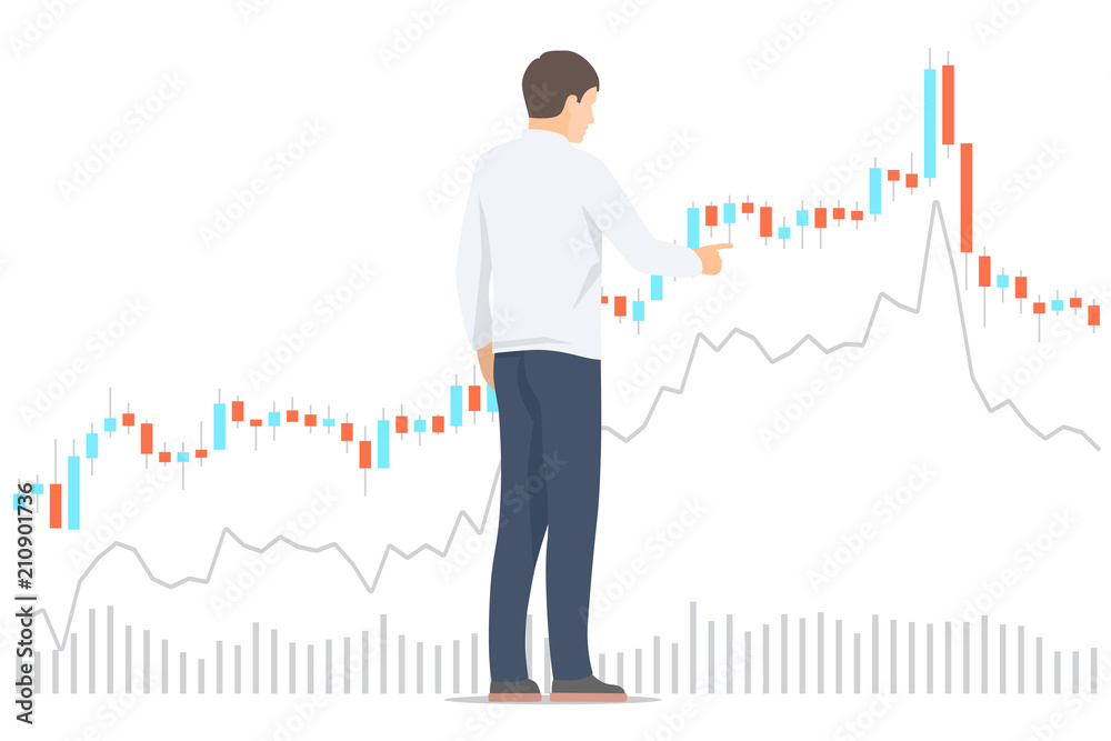 Stock Market Trader Analyzing Diagrams Isolated Vector Illustration Stock Vector Adobe Stock 9894