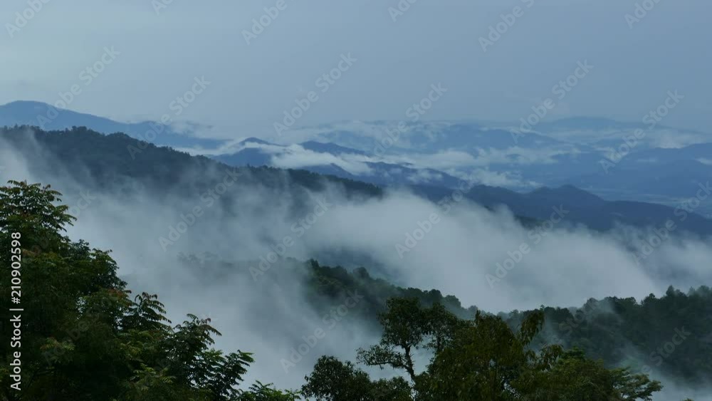 4K Beautiful mountains filled with fog. 4K Beautiful mountains filled with fog.