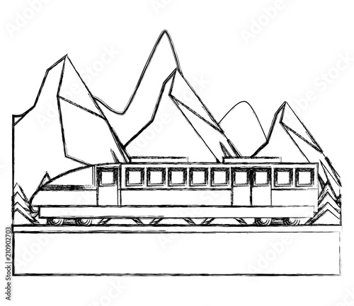 travel train tourism winter mountain scene