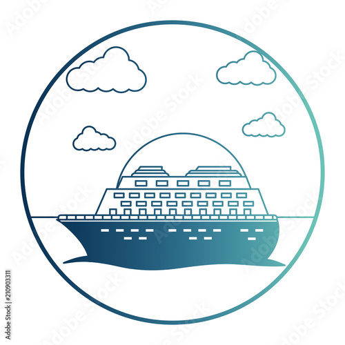 cruice ship with sea isolated icon