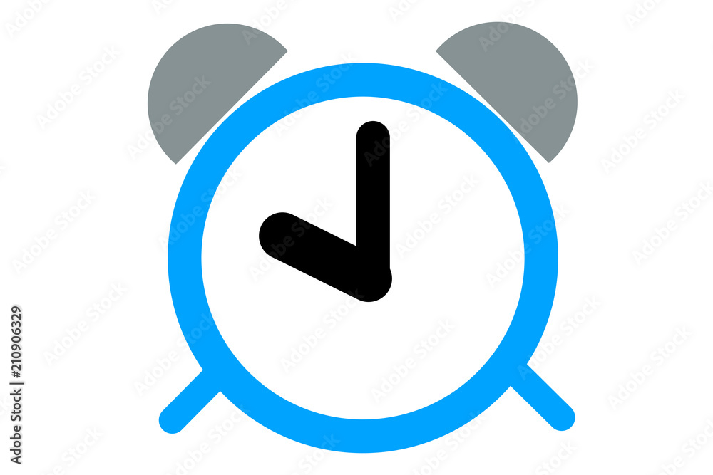 Reloj azul sobre fondo blanco. Reloj azul sobre fondo blanco.