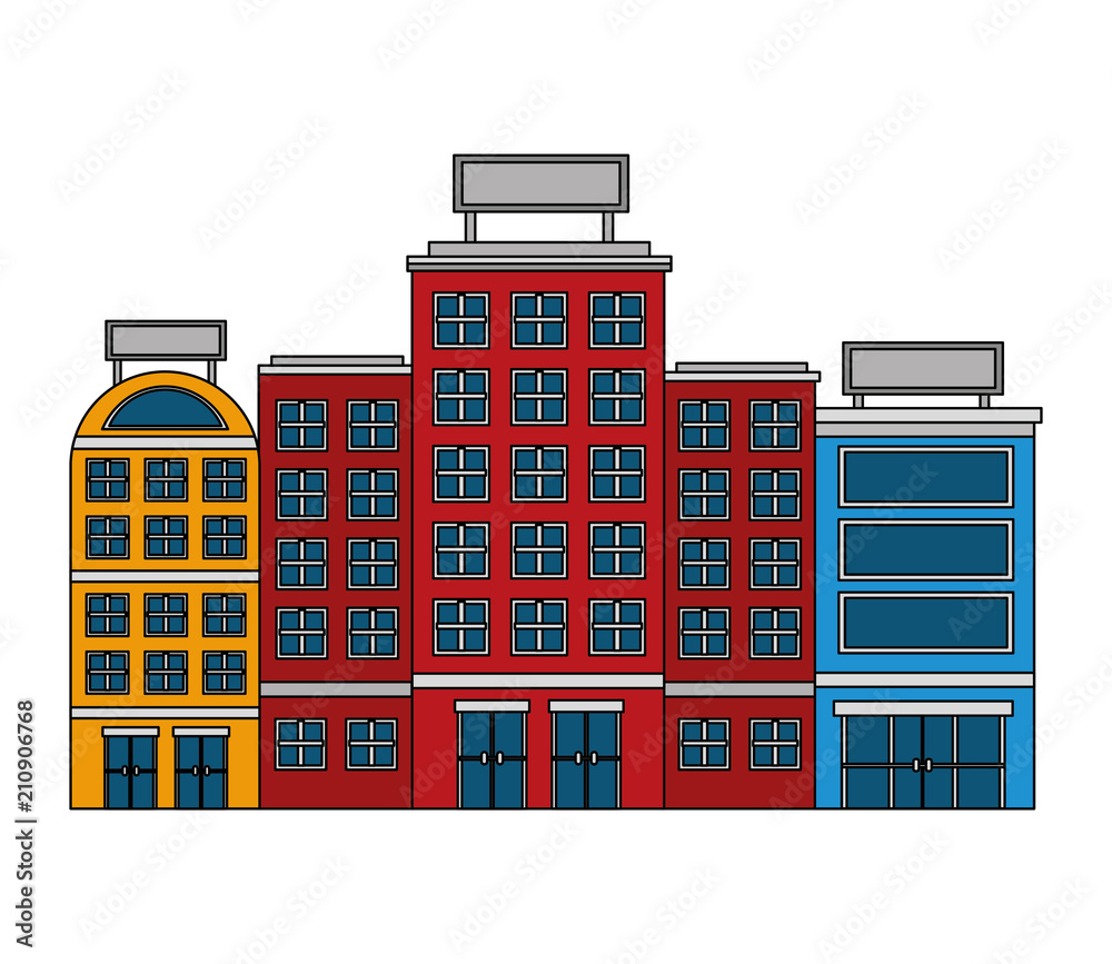 building hotel isolated icon