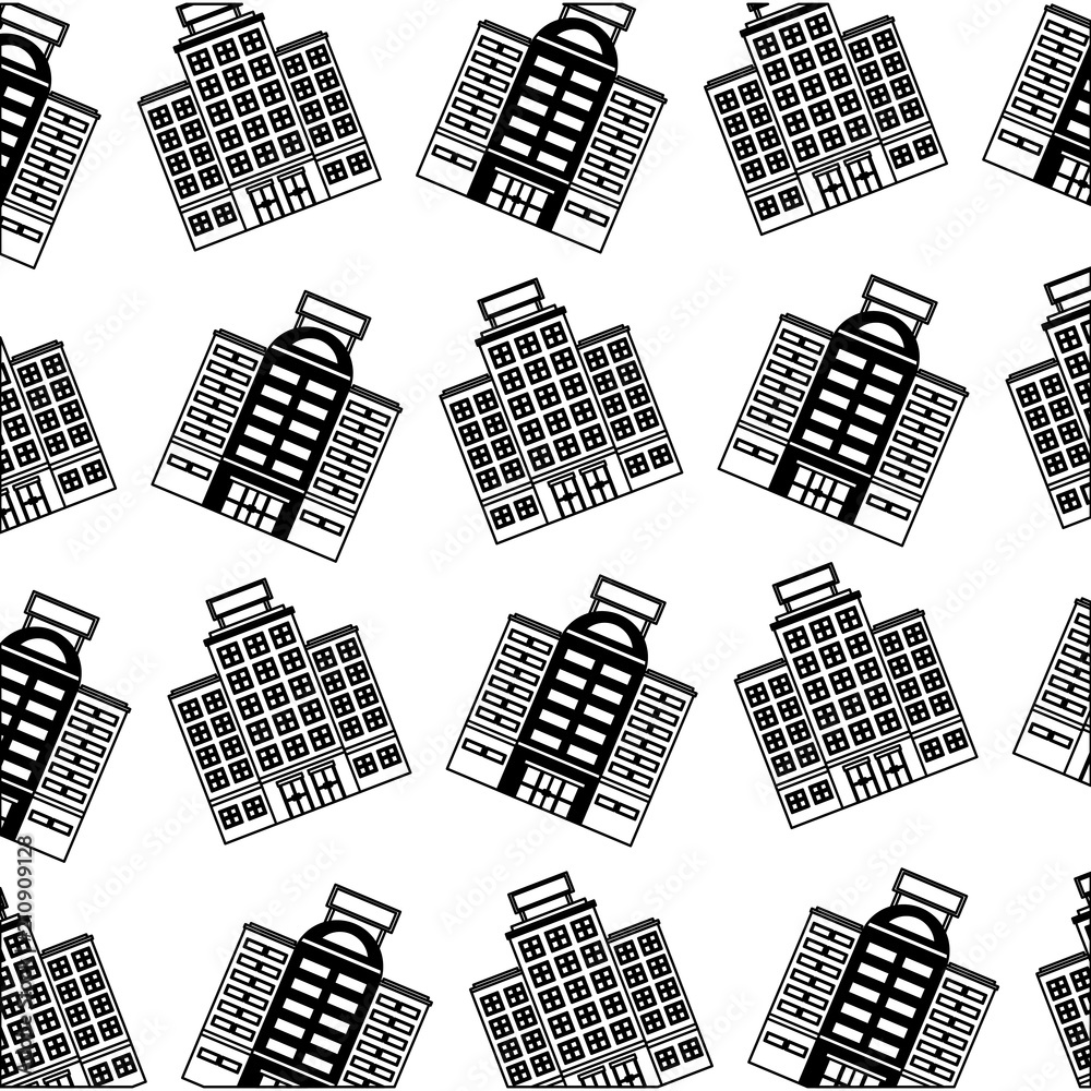 Obraz premium building hotel icon pattern