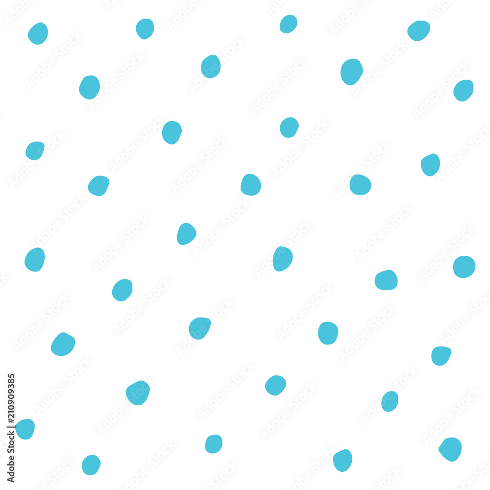 Hand drawn blue dots seamless pattern on white background Hand drawn blue dots seamless pattern on white background