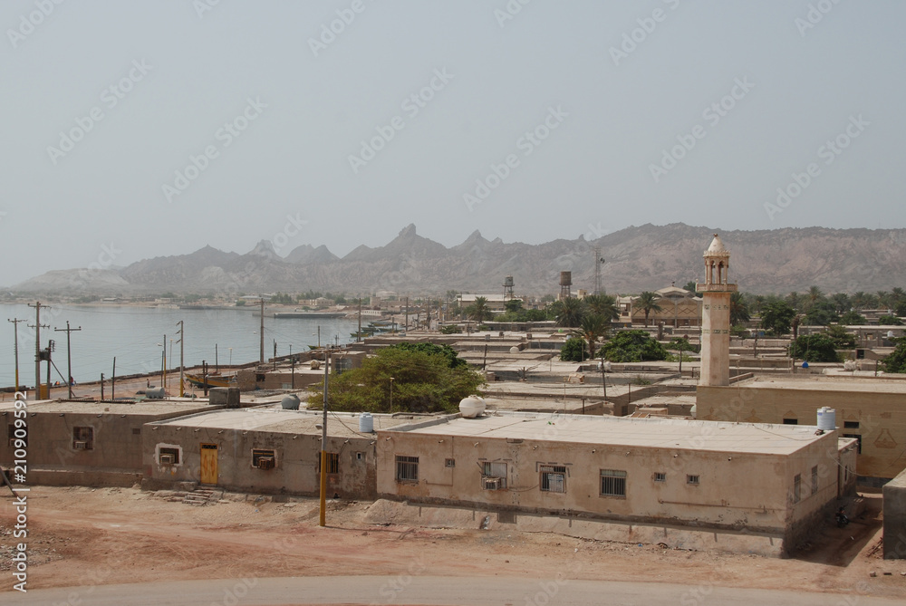 View of Hormuz, Iranian island in the Persian Gulf