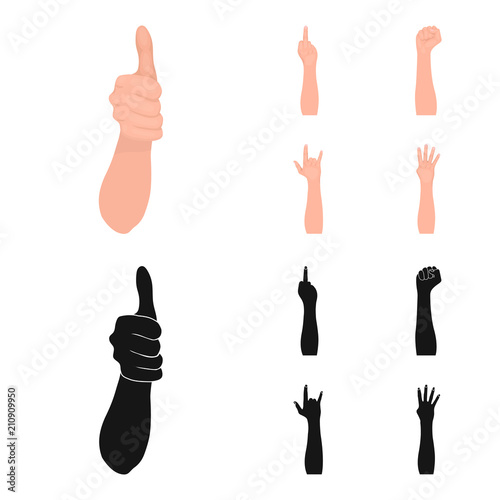 Sign Language cartoon,black icons in set collection for design.Emotional part of communication vector symbol stock web illustration.