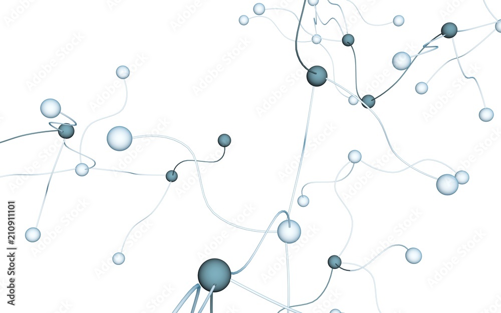 Neural network. Social network. Futuristic dna, deoxyribonucleic acid. Abstract molecule, cell illustration, mycelium. Light background. 3D illustration Neural network. Social network. Futuristic dna, deoxyribonucleic acid. Abstract molecule, cell illustration, mycelium. Light background. 3D illustration