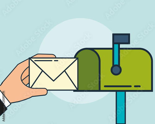 digital marketing hand sending email
