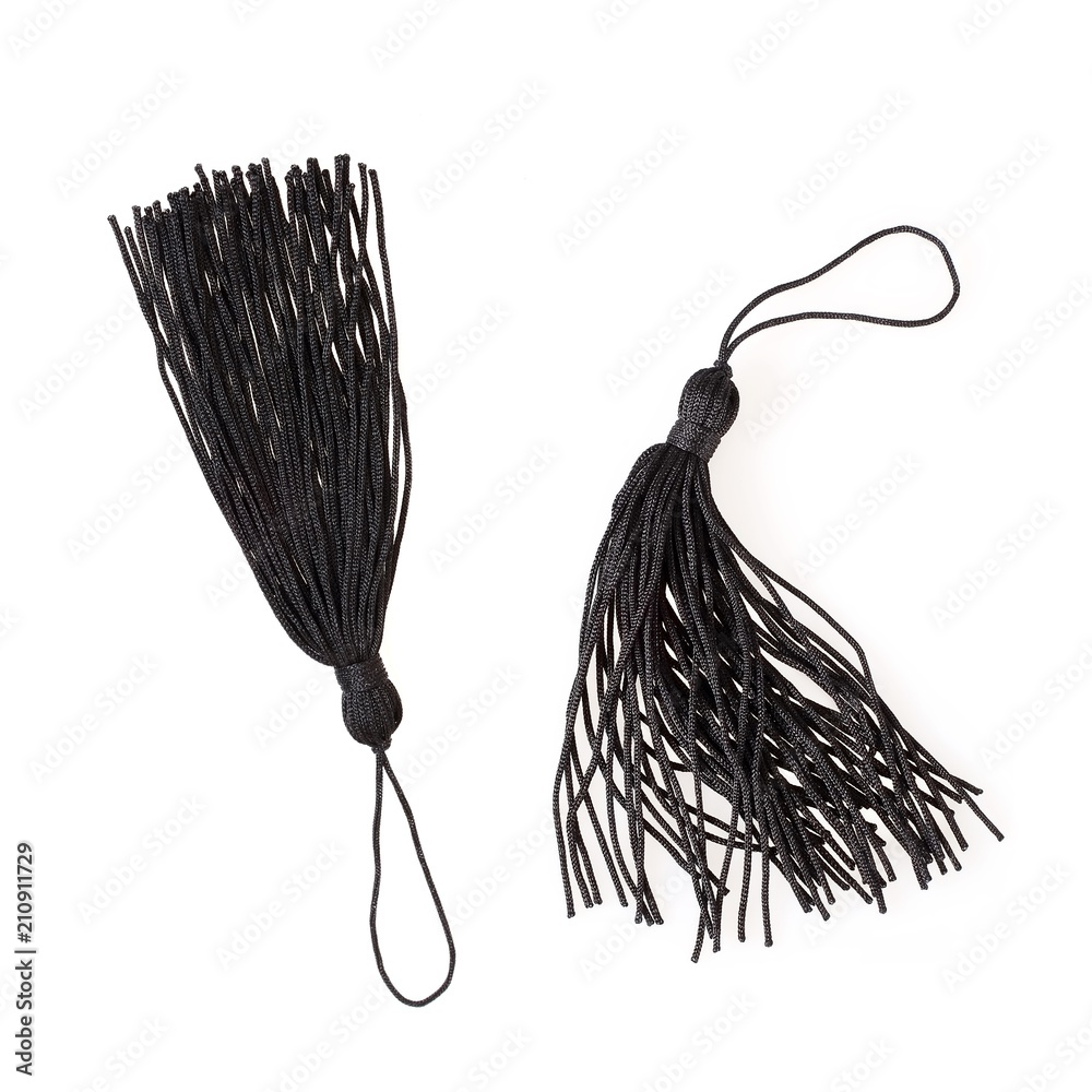 Silk tassels isolated on white background for creating graphic concepts ...