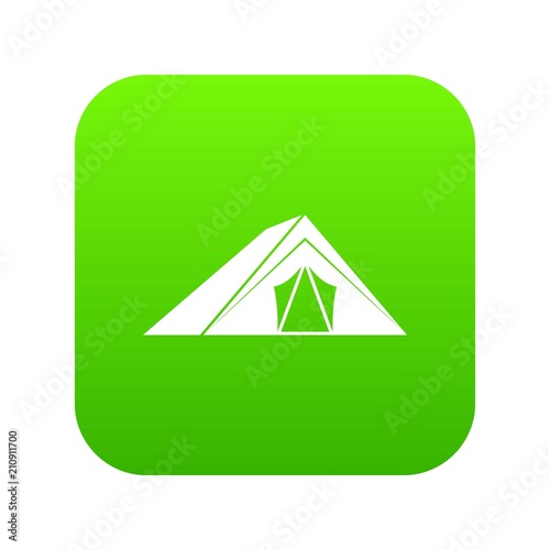 Tent icon digital green for any design isolated on white vector illustration