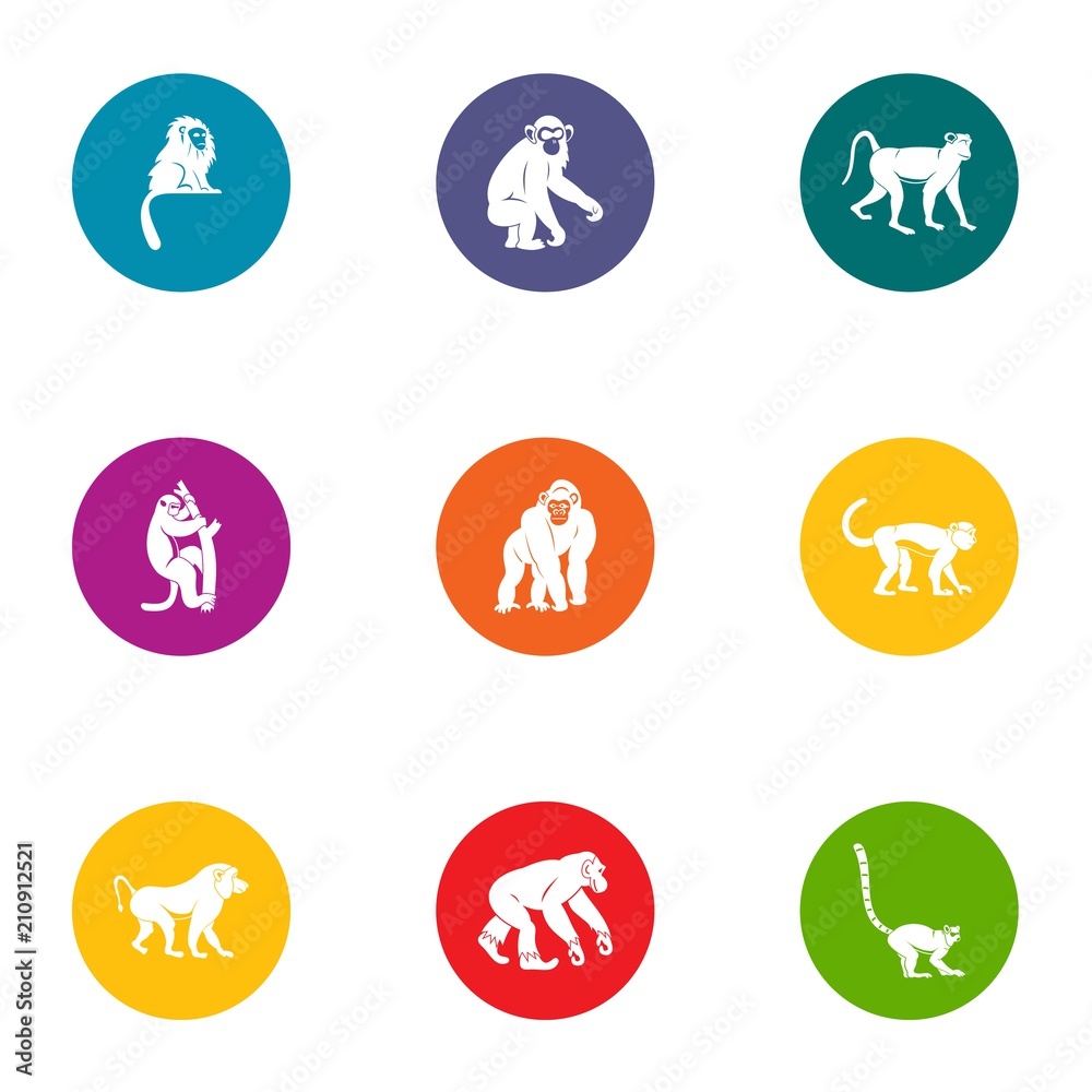 Prankster icons set. Flat set of 9 prankster vector icons for web isolated on white background