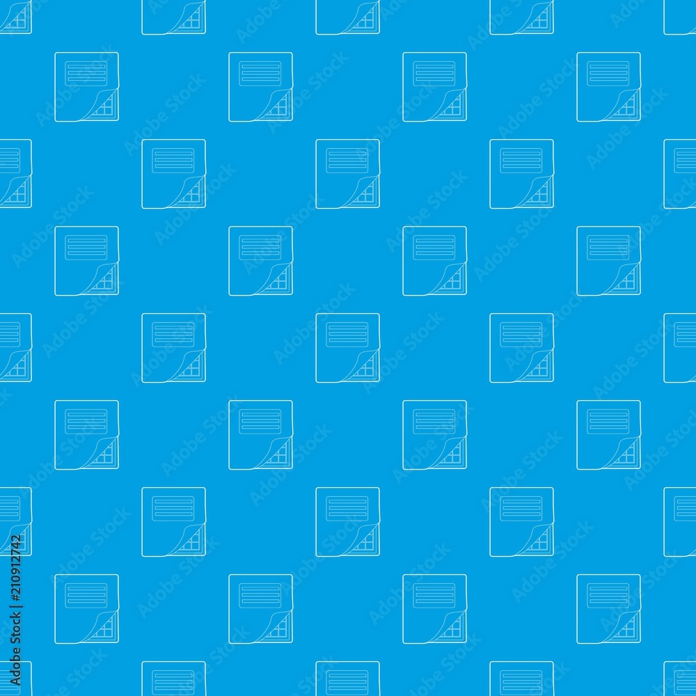 Folder with table excel pattern vector seamless blue repeat for any use
