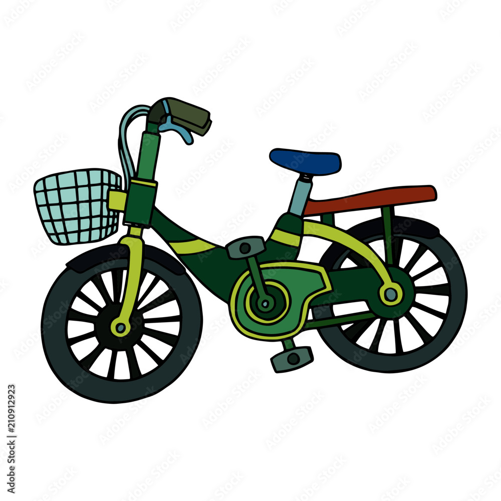 Bicycle cartoon illustration isolated on white background for children color book Bicycle cartoon illustration isolated on white background for children color book