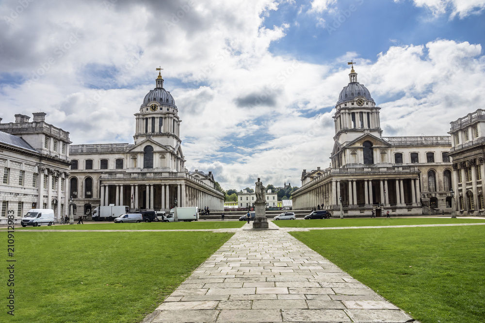 View of the Royal naval college, Greenwich, London, England, Europe