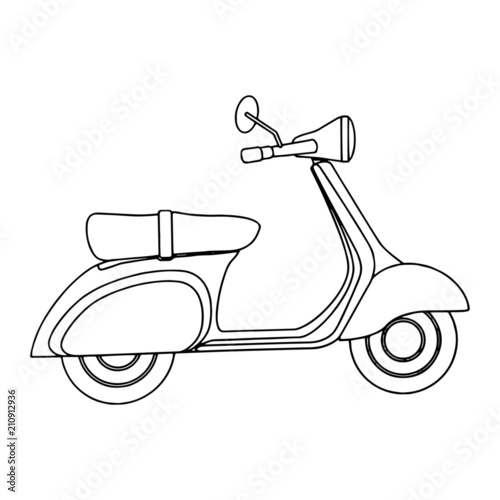 Motorcycle cartoon illustration isolated on white background for children color book