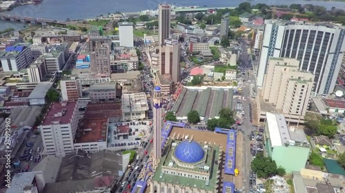 Abidjan plateau around lebanese mosq and bank building photo