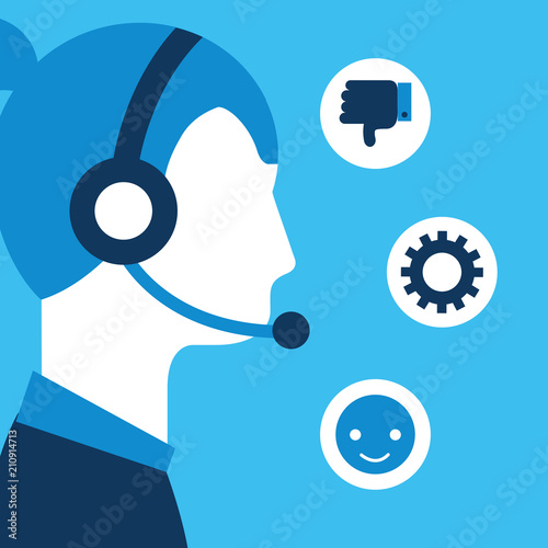 woman dispatcher headset customer service