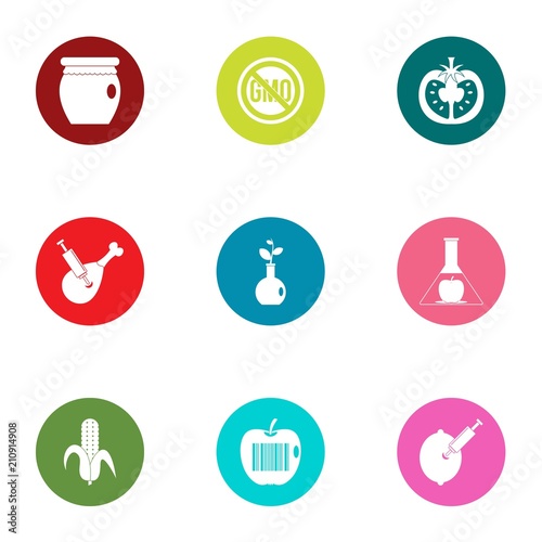Harmful food icons set. Flat set of 9 harmful food vector icons for web isolated on white background