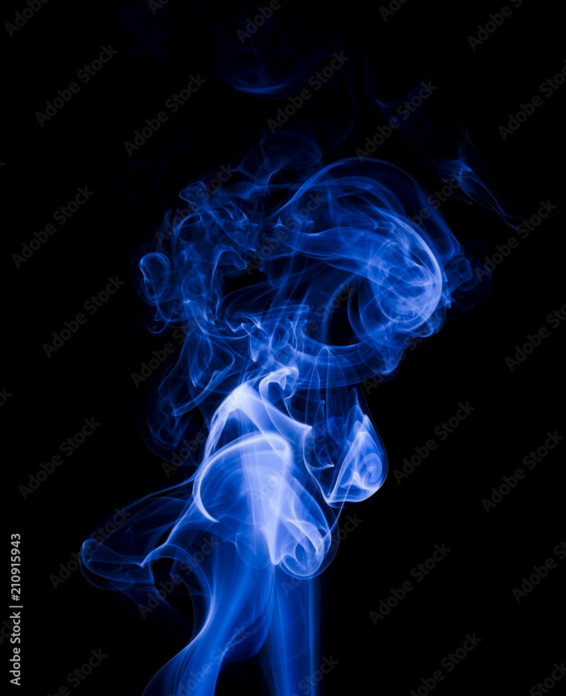 Blue smoke on black background Blue smoke on black background