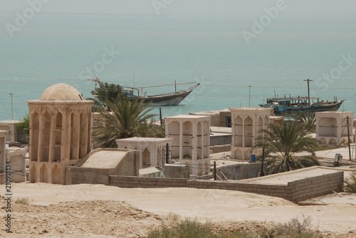 Traditional houses in Laft village on Qeshm Island photo