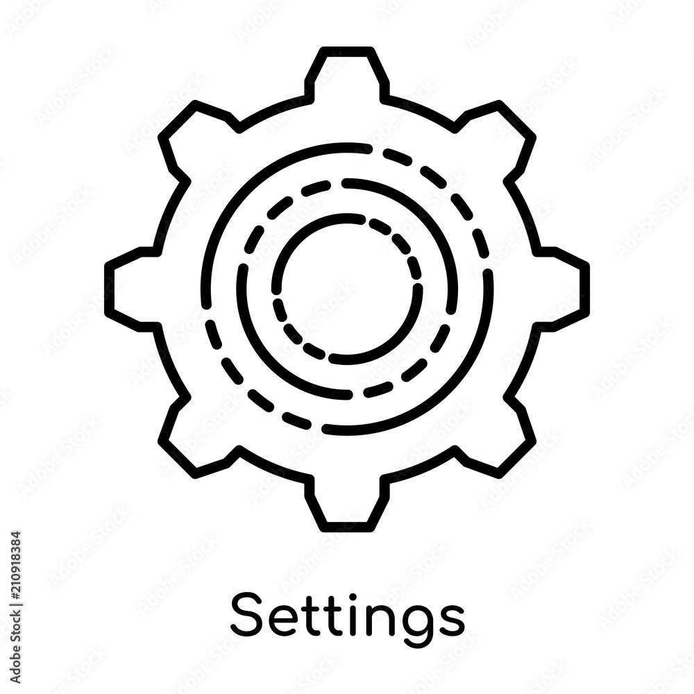 Settings icon vector sign and symbol isolated on white background, Settings logo concept